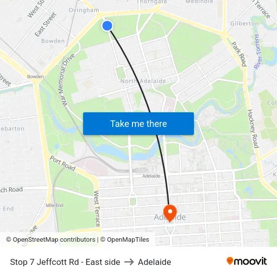 Stop 7 Jeffcott Rd - East side to Adelaide map