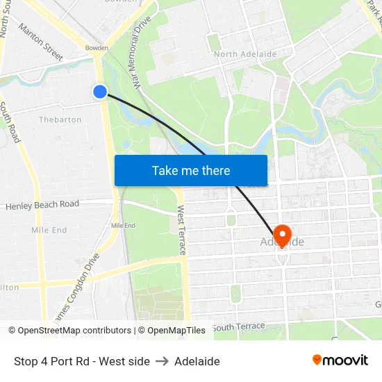 Stop 4 Port Rd - West side to Adelaide map