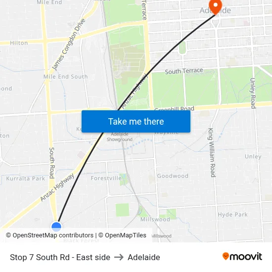 Stop 7 South Rd - East side to Adelaide map