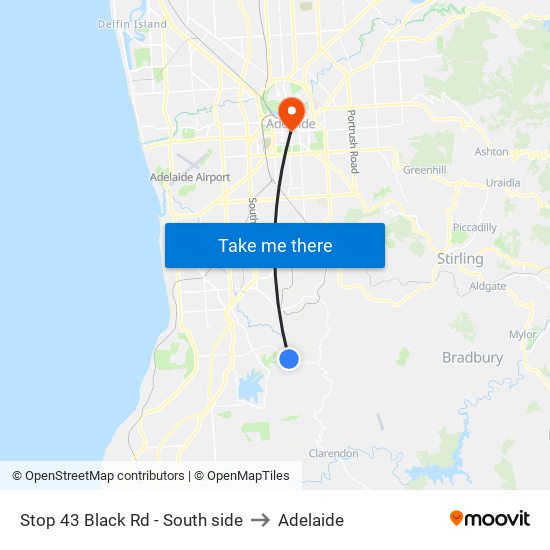 Stop 43 Black Rd - South side to Adelaide map