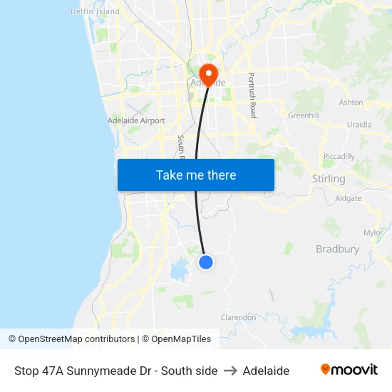 Stop 47A Sunnymeade Dr - South side to Adelaide map