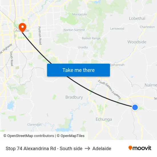 Stop 74 Alexandrina Rd - South side to Adelaide map