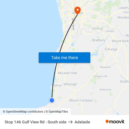 Stop 146 Gulf View Rd - South side to Adelaide map