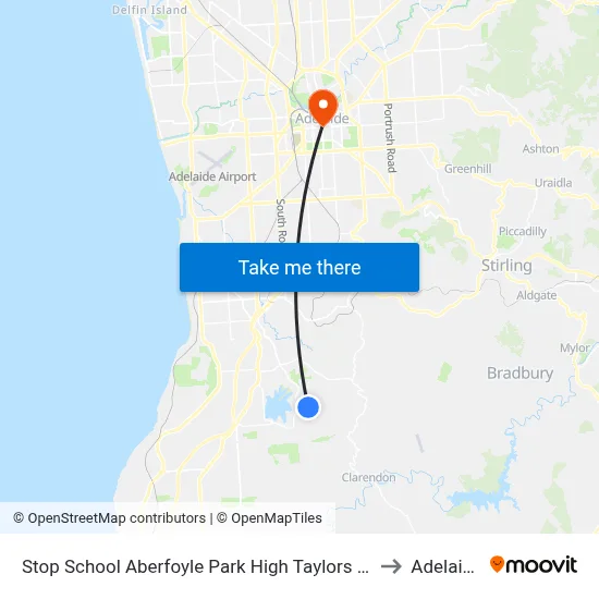 Stop School Aberfoyle Park High Taylors Rd to Adelaide map
