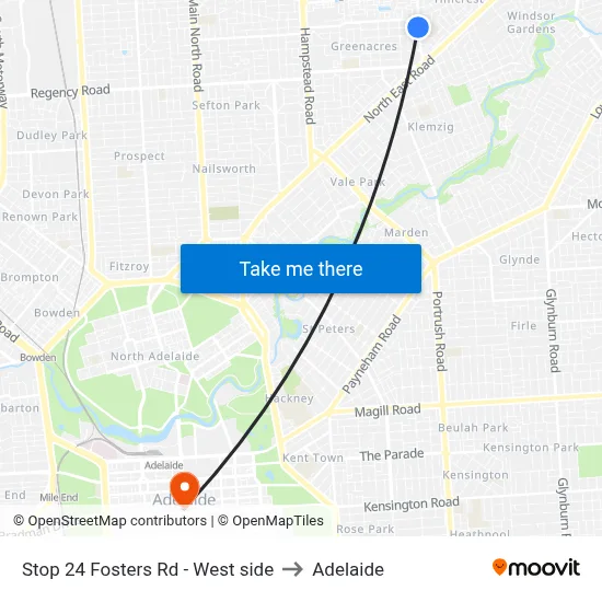 Stop 24 Fosters Rd - West side to Adelaide map