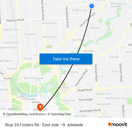 Stop 24 Fosters Rd - East side to Adelaide map
