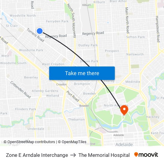 Zone E Arndale Interchange to The Memorial Hospital map