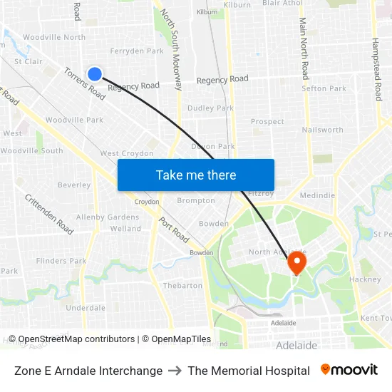 Zone E Arndale Interchange to The Memorial Hospital map