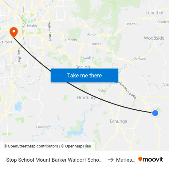 Stop School Mount Barker Waldorf School Sims Rd to Marleston map