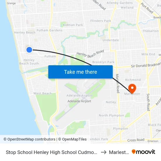 Stop School Henley High School Cudmore Tce to Marleston map