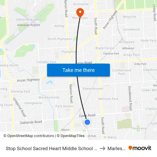 Stop School Sacred Heart Middle School Percy Av to Marleston map