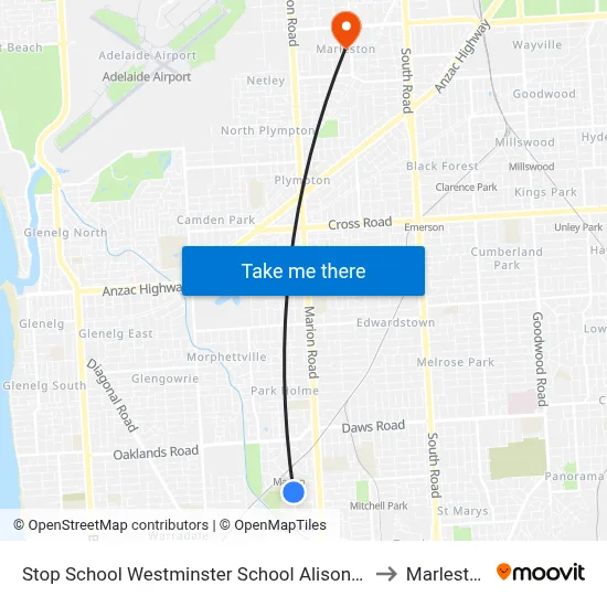 Stop School Westminster School Alison Av to Marleston map
