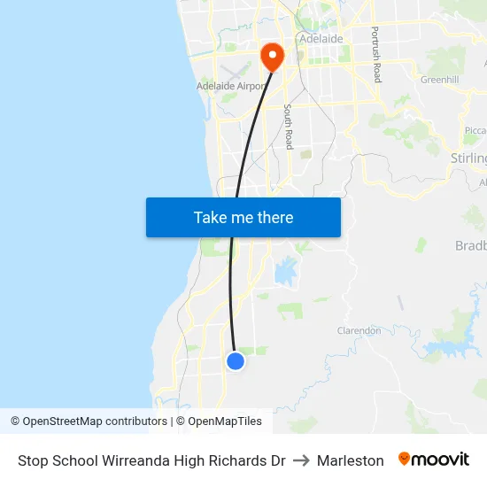 Stop School Wirreanda High Richards Dr to Marleston map