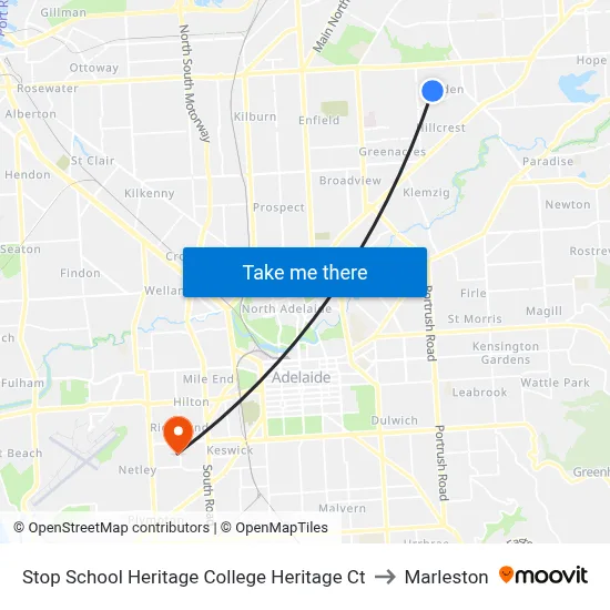 Stop School Heritage College Heritage Ct to Marleston map