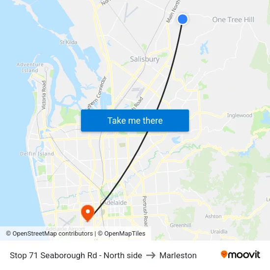 Stop 71 Seaborough Rd - North side to Marleston map