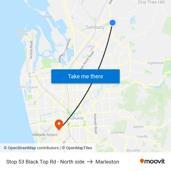 Stop 53 Black Top Rd - North side to Marleston map