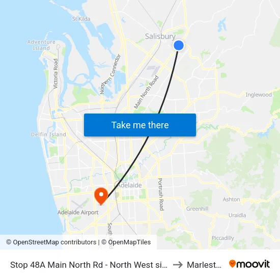 Stop 48A Main North Rd - North West side to Marleston map