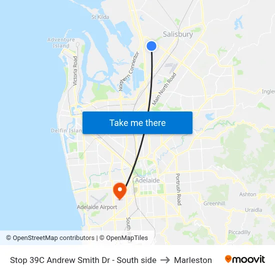 Stop 39C Andrew Smith Dr - South side to Marleston map