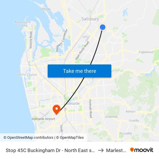 Stop 45C Buckingham Dr - North East side to Marleston map