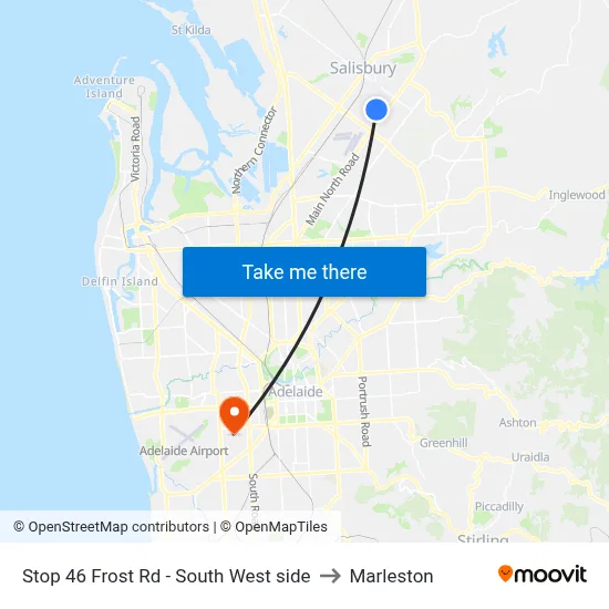 Stop 46 Frost Rd - South West side to Marleston map