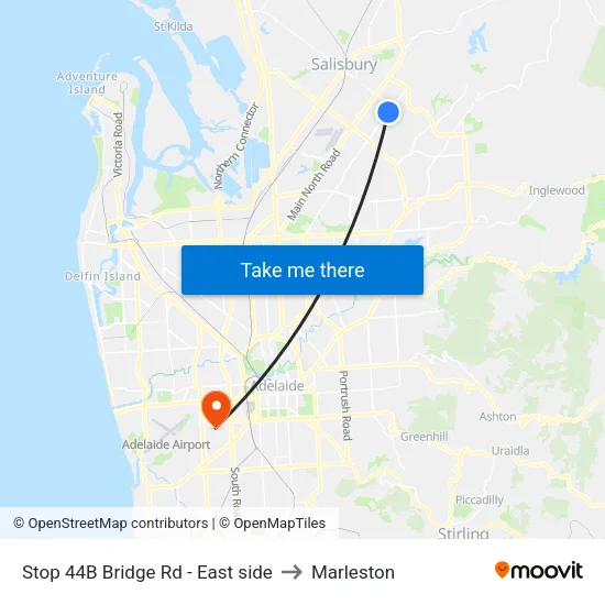Stop 44B Bridge Rd - East side to Marleston map