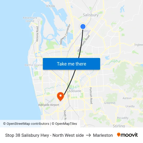 Stop 38 Salisbury Hwy - North West side to Marleston map
