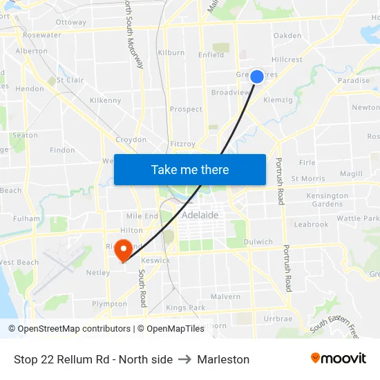 Stop 22 Rellum Rd - North side to Marleston map