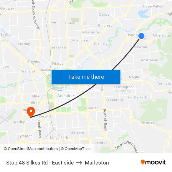 Stop 48 Silkes Rd - East side to Marleston map