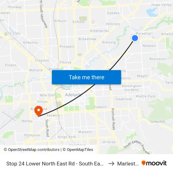 Stop 24 Lower North East Rd - South East side to Marleston map