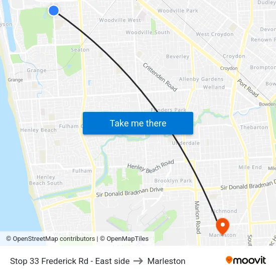 Stop 33 Frederick Rd - East side to Marleston map