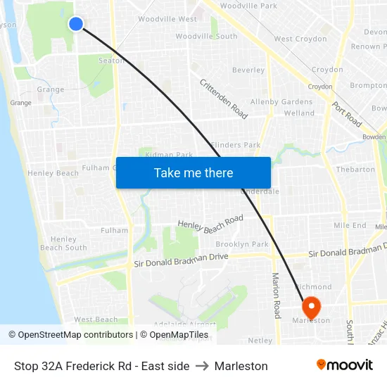 Stop 32A Frederick Rd - East side to Marleston map