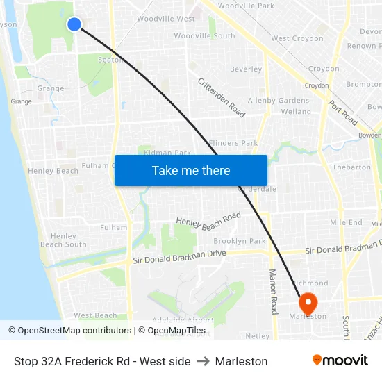 Stop 32A Frederick Rd - West side to Marleston map