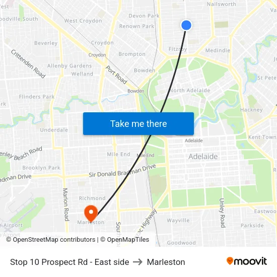 Stop 10 Prospect Rd - East side to Marleston map