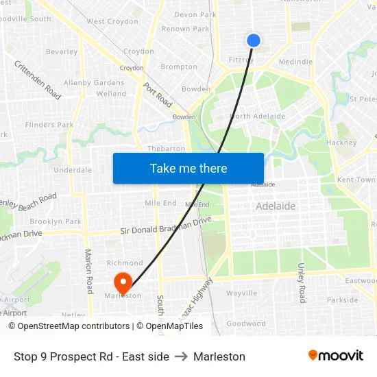 Stop 9 Prospect Rd - East side to Marleston map