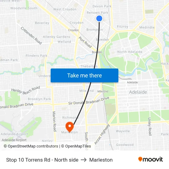 Stop 10 Torrens Rd - North side to Marleston map
