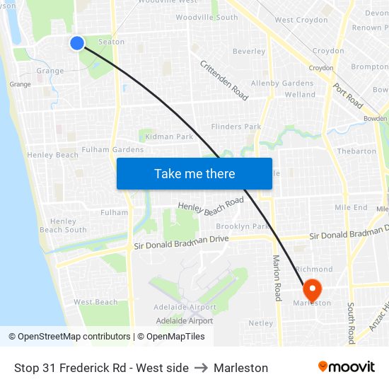 Stop 31 Frederick Rd - West side to Marleston map