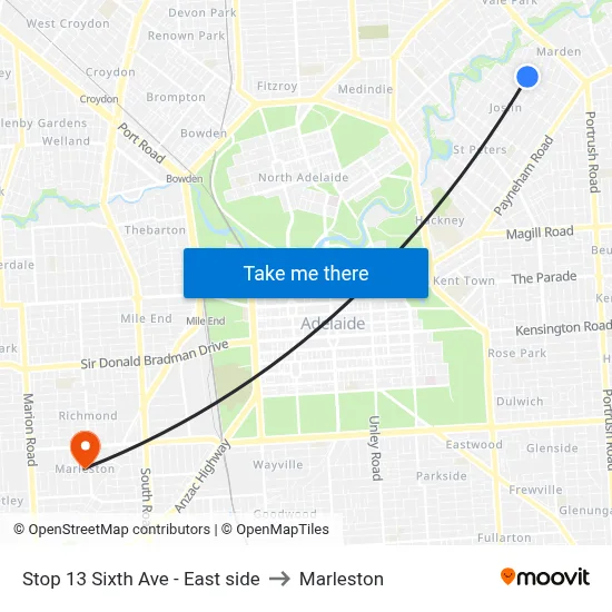 Stop 13 Sixth Ave - East side to Marleston map