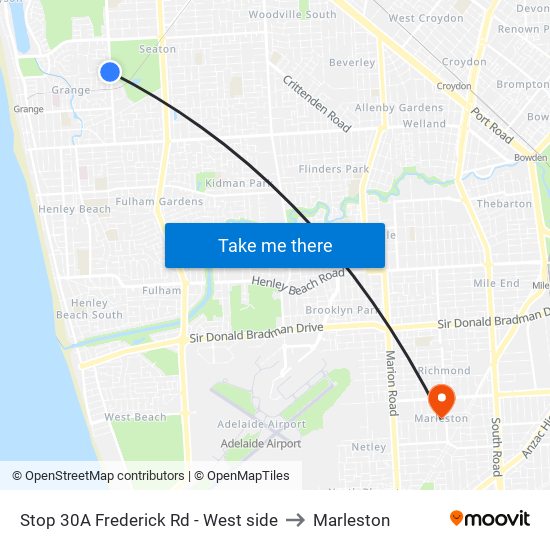 Stop 30A Frederick Rd - West side to Marleston map