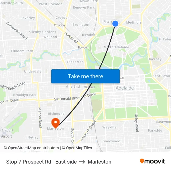 Stop 7 Prospect Rd - East side to Marleston map