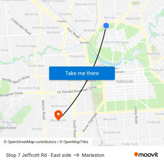 Stop 7 Jeffcott Rd - East side to Marleston map