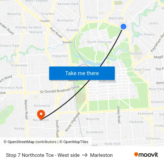 Stop 7 Northcote Tce - West side to Marleston map