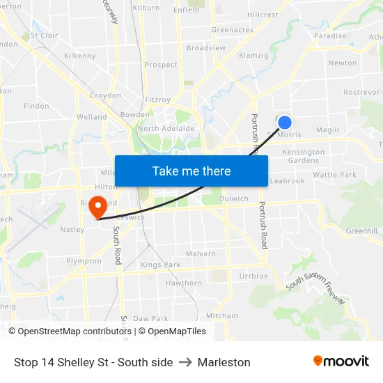 Stop 14 Shelley St - South side to Marleston map