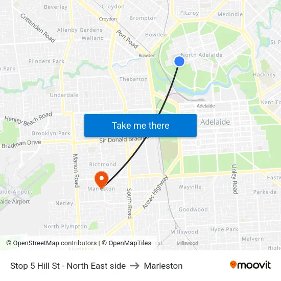 Stop 5 Hill St - North East side to Marleston map