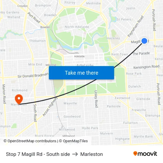 Stop 7 Magill Rd - South side to Marleston map
