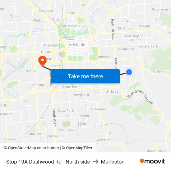 Stop 19A Dashwood Rd - North side to Marleston map