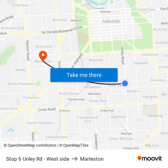 Stop 6 Unley Rd - West side to Marleston map