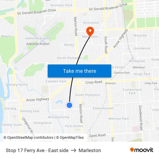 Stop 17 Ferry Ave - East side to Marleston map