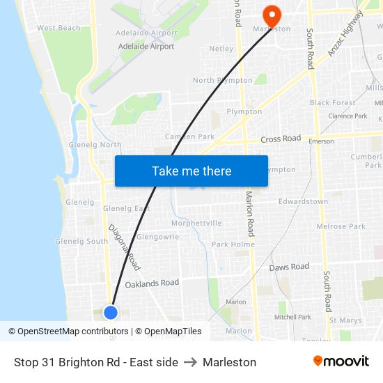 Stop 31 Brighton Rd - East side to Marleston map