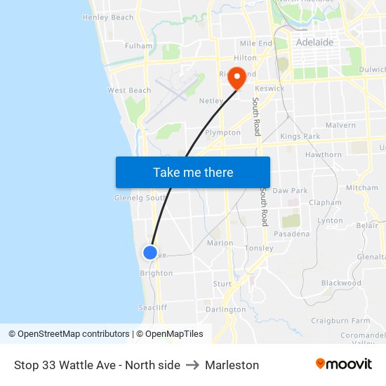 Stop 33 Wattle Ave - North side to Marleston map