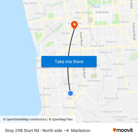 Stop 29B Sturt Rd - North side to Marleston map